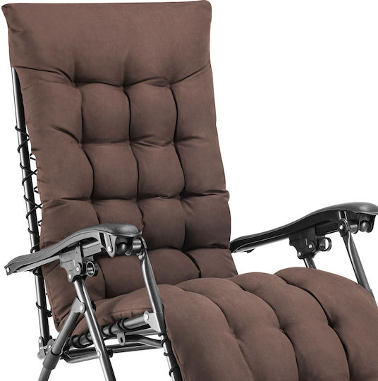 Bakaji Lounger-Armchair Beach with Recline Multiple Slots Brown