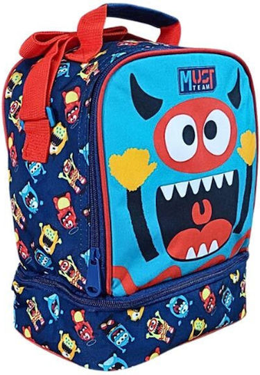 Must Team Yummy Kids Insulated Shoulder Lunch Bag 7 Litre Blue 22x16x28cm