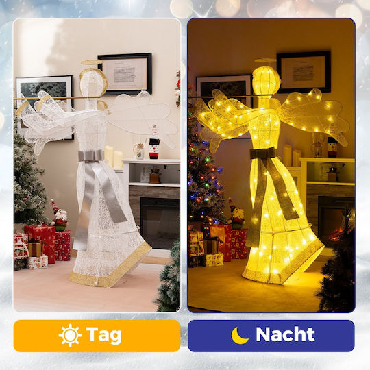 Costway Costway Illuminated Christmas Angel 100 LED Lights 3D Decorative Angel Figure Cm24919de