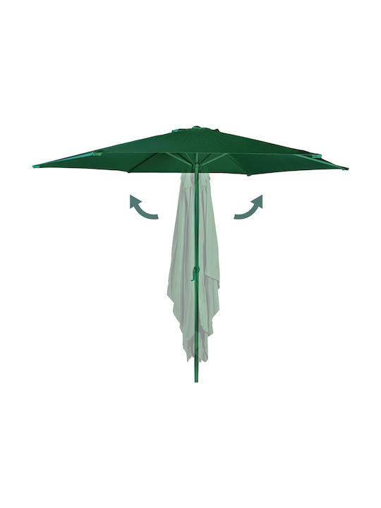 Кръгла Метална Зелена Градинска Чадър Ф3м