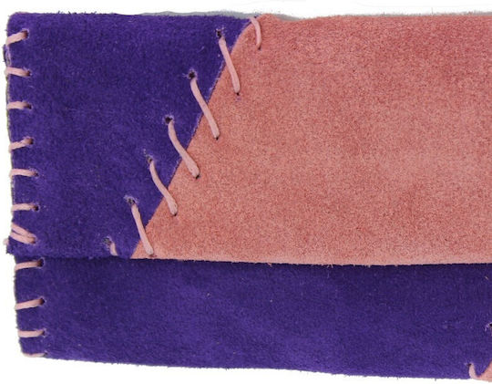 PO.S Lederne Tabaktasche Rosa mit Verschluss 16.5x8cm