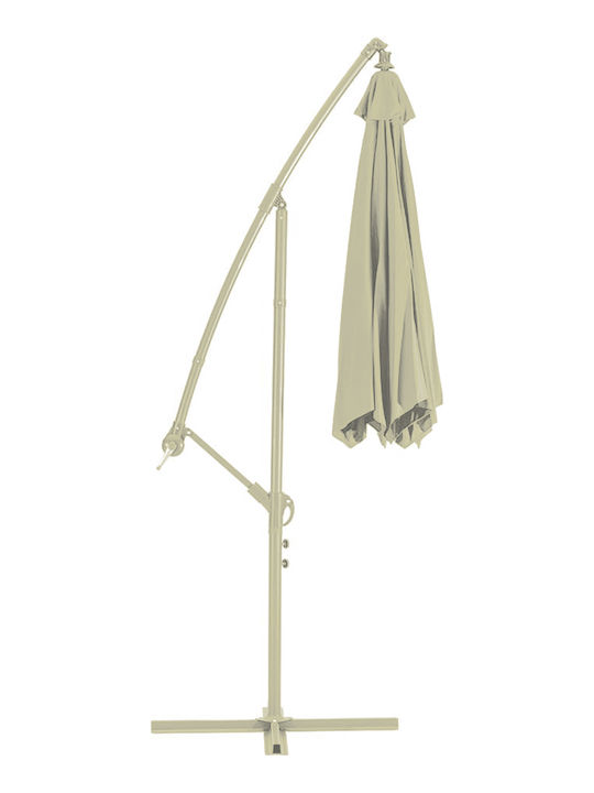 Umbrelă Suspendată Rotundă Metalică Bej Φ3m