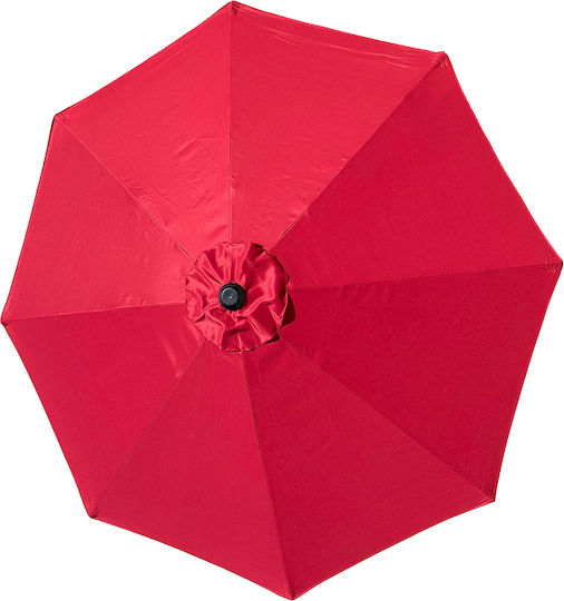 Circular Garden Umbrella Burgundy Metal Frame Diameter 2.7m
