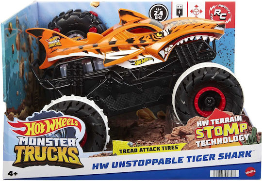Hot Wheels Monster Trucks Unstoppable Tiger Shark Радиоуправляемо Автомобил Оранжев