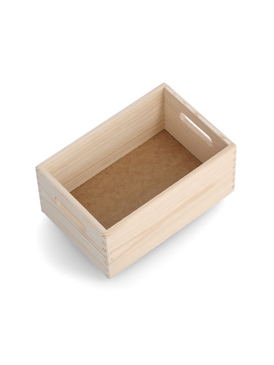 Ξύλινο Κουτί Αποθήκευσης Μπεζ 30x20x15cm