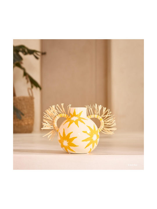 Que Rico Decorative Vase Yellow 19.5x16x17.5cm