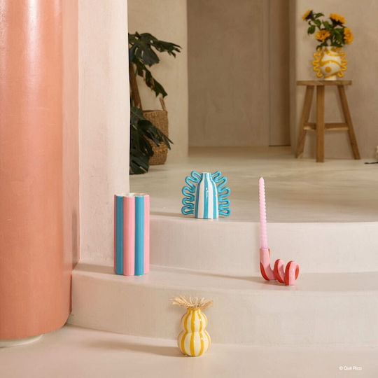 Que Rico Decorative Vase Blue 12.5x12.5x26.5cm