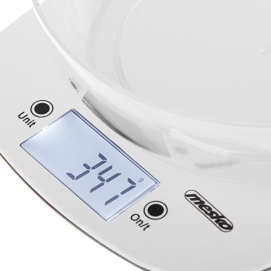 Mesko Digital Kitchen Scale with Bucket up to 5kg White