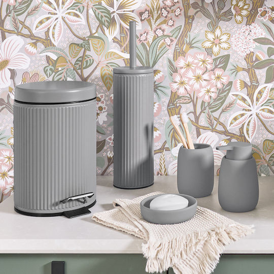 Metallisch Badezimmer Mülleimer 3Es Gray