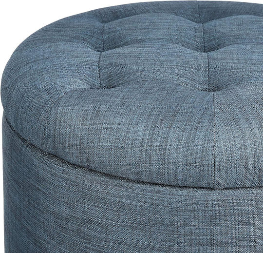 Wooden Footstool with Storage Space Blue 43x51x51cm