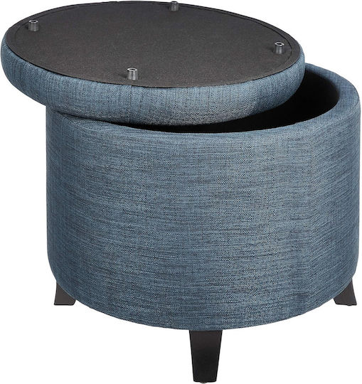 Wooden Footstool with Storage Space Blue 43x51x51cm