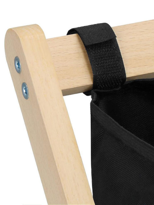 Coș De Rufe Din Lemn Pliabil 105lt 67x43x55cm Negru