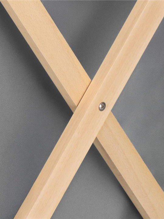 Καλάθι Απλύτων Ξύλινο Πτυσσόμενο 105lt 67x42x57cm Μαύρο