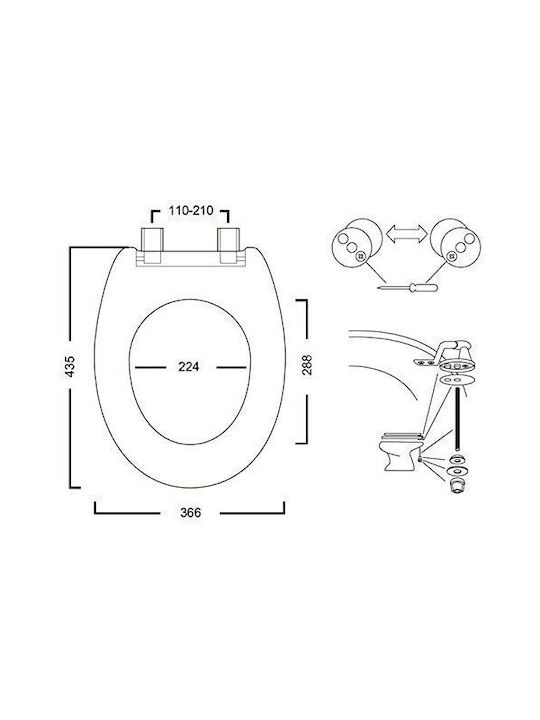 Bakaji Toilettenbrille Hölzernes Weiß