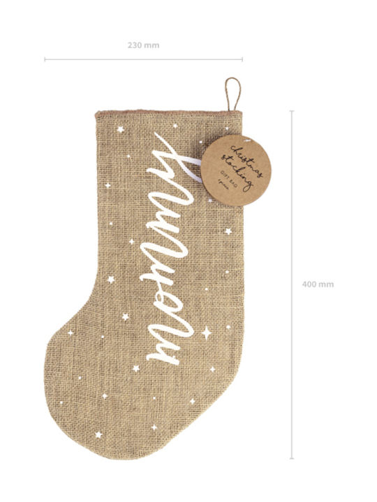 Weihnachtliche Dekorative Socke mit Aufschrift L23xB23xH39.5cm. Beige