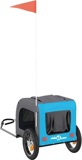 vidaXL Dog Carrying Blue Bicycle Trailer for 30kg Pets