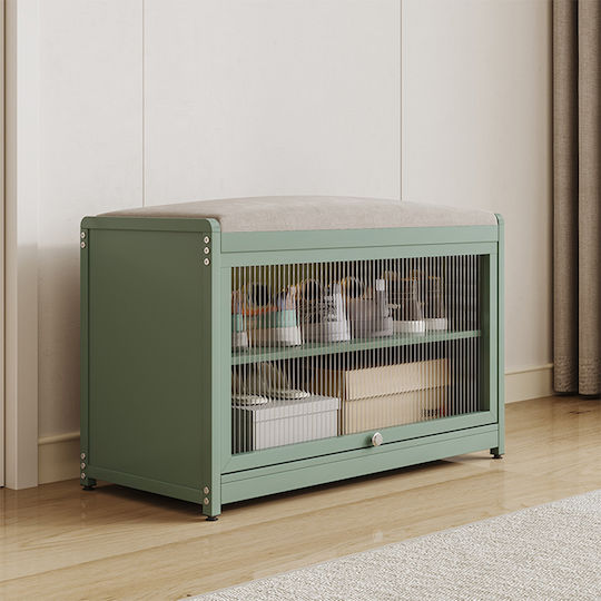 Plastic Shoe Organizer Green 70x32x45cm