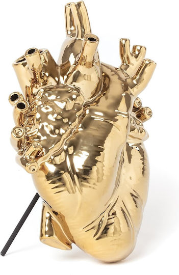 Seletti Decorative Vase Love In Bloom Gold 16.5x9x25cm