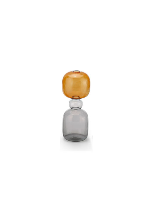 Decorative Glass Vase Multicolored Geometric Designs 11cm X 11cm X 25cm