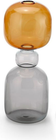 Decorative Glass Vase Multicolored Geometric Designs 11cm X 11cm X 25cm