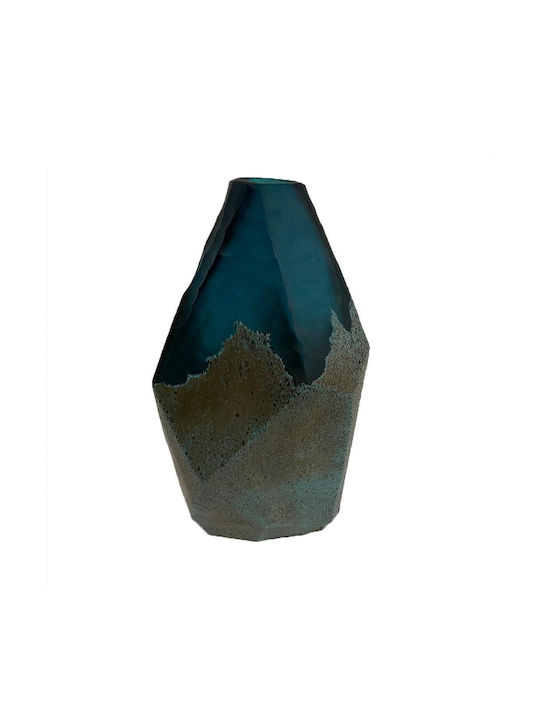 Blaue Glasvase 19x32cm