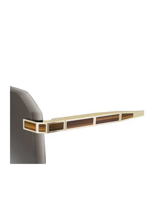 Bvlgari Unisex Sonnenbrille mit Gold Metall Gestell und Gold Linse