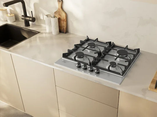 Neff N 70 Εστία Φυσικού Αερίου Αυτόνομη 58.2x52εκ. Ασημί