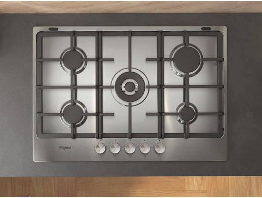 Whirlpool Natural Gas Cooktop Autonomous 75x51εκ. Silver