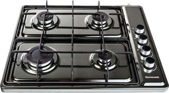 Ravanson Gas Cooktop Autonomous 54.5x58.5εκ. Silver