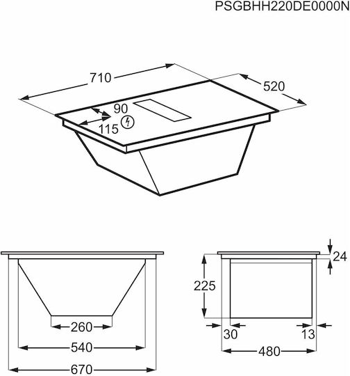 Electrolux Επαγωγική Εστία Αυτόνομη 68x60εκ.