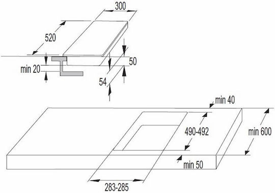 Gorenje Домино Автономен с Функция за заключване 30x52εκ.