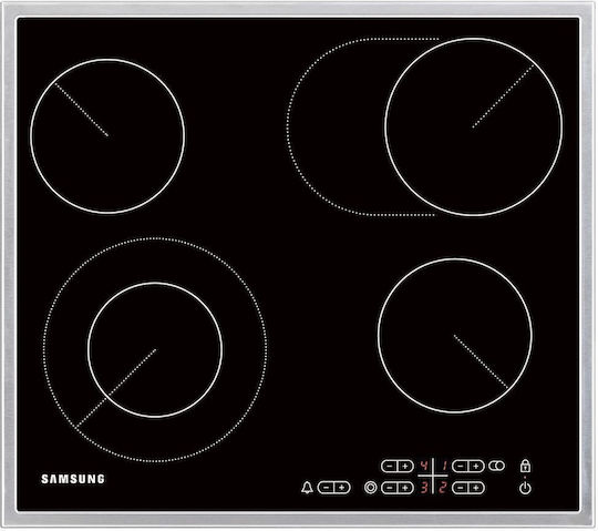 Samsung Κεραμική Εστία με Πλαίσιο Αυτόνομη με Λειτουργία Κλειδώματος 57.5x50.5εκ.