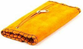 Tobacco Pouch Suede With Magnetic Clasp Orange