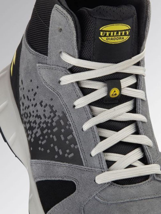 Utility Diadora Waterproof Safety Boot Grey Lite Mid S3S FO SR HRO ESD EN ISO 20345:2022 181025