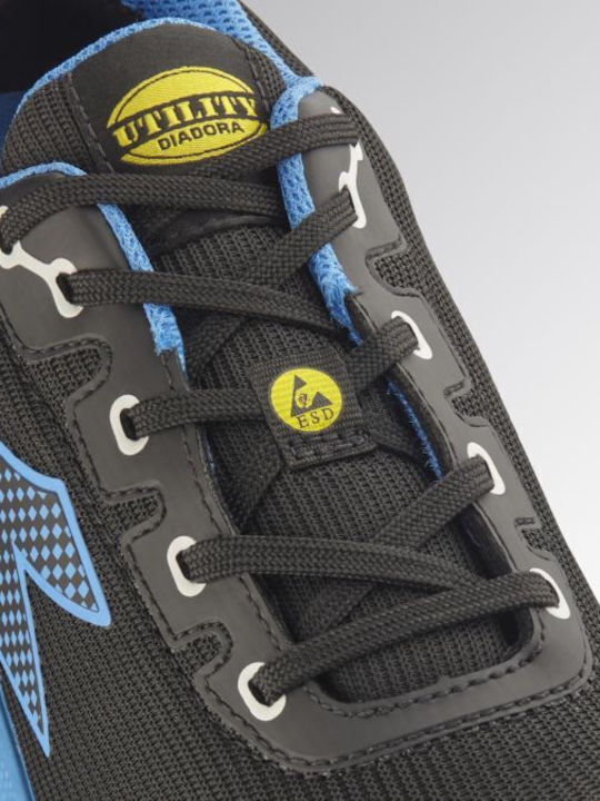 Utility Diadora Waterproof Safety Shoe Black Blue Vortex Da2 Low S3S SC SR HRO ESD EN ISO 20345:2022 182042