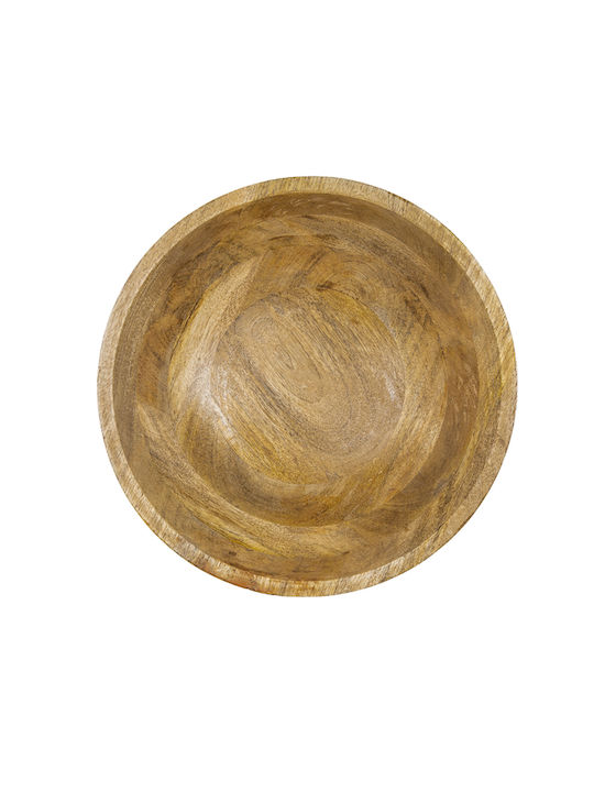 Artekko Mango Διακοσμητικό Μπωλ Ξύλινο Μπεζ 30.5x30.5x10.2cm
