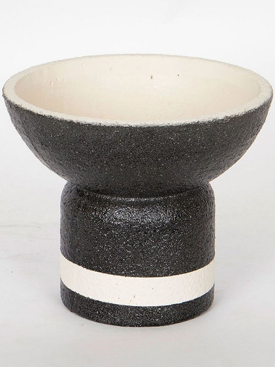 Διακοσμητικό Μπωλ Τσιμεντένιο Μαύρο 18x18x15.5cm 2τμχ