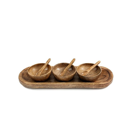 Atmosphera Mango Διακοσμητικό Μπωλ Ξύλινο Καφέ 5x38cm
