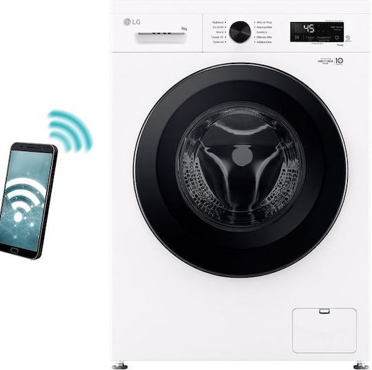 LG Mașină de Spălat Rufe 9kg cu Tehnologie cu Abur 1400 Rotiri 6 Mișcare F4X1009NWK