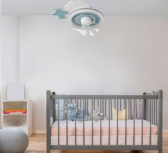 Eurolamp Ceiling Light 50cm with Light Fixture Transparent / Blue
