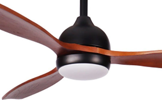 Primo PRCF-80668 Deckenventilator 132cm mit Leuchte Braun / Schwarz