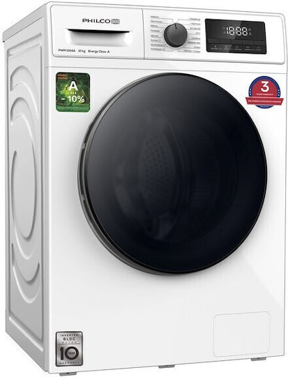 Philco Πλυντήριο Ρούχων 10kg με Τεχνολογία Ατμού 1400 Στροφών Smart BLDC Inverter Motor PWM 1014A