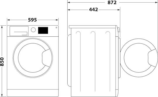Whirlpool Πλυντήριο Ρούχων 7kg με Τεχνολογία Ατμού 1200 Στροφών 6th Sense WRSB 7259 WS EU