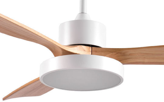 Primo PRCF-80616 Ventilator De Tavan 130cm Cu Lentile De Mărire Maro / Alb