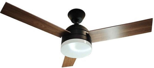 Lucas Ανεμιστήρας Οροφής 106cm με Φως Καφέ / Ασημί