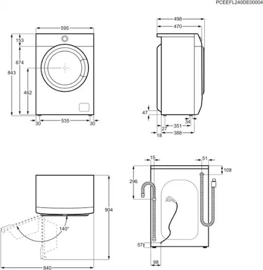 Electrolux Πλυντήριο Ρούχων 7kg με Τεχνολογία Ατμού 1200 Στροφών EW6SM427DG