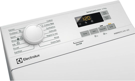 Electrolux Πλυντήριο Ρούχων Άνω Φόρτωσης 6kg με Τεχνολογία Ατμού 1200 Στροφών EW6TN5261F