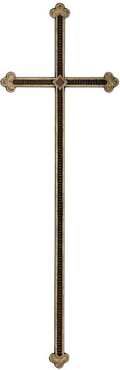 Βροχίδης Σταυρός Μνημείου από Μέταλλο 16x43cm