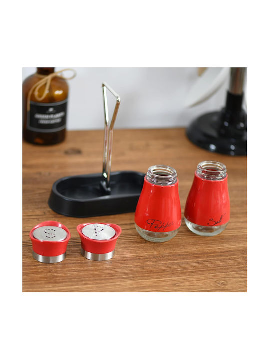 Set Sare și Piper Inox cu Suport 2buc