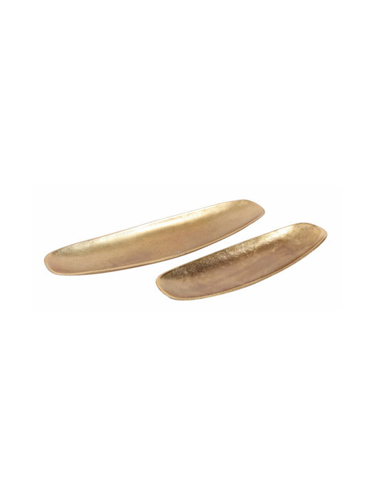 Oval Metallic Decorative Platters Set Fini Gold 54x15x5cm 4pcs